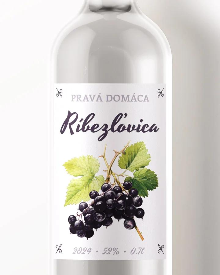 Etikety na pálenku Ríbezľovica 04 čierna