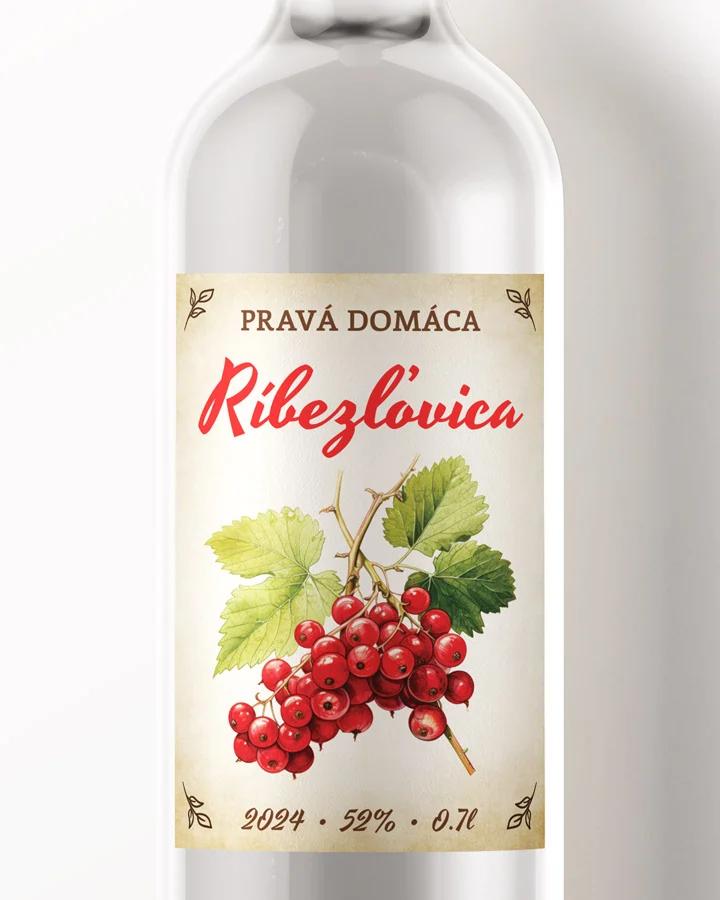 Etikety na pálenku Ríbezľovica 05 červená
