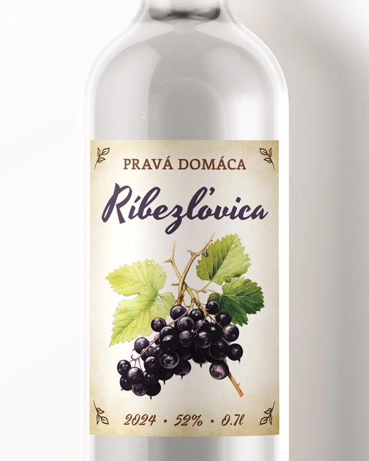 Etikety na pálenku Ríbezľovica 05 čierna