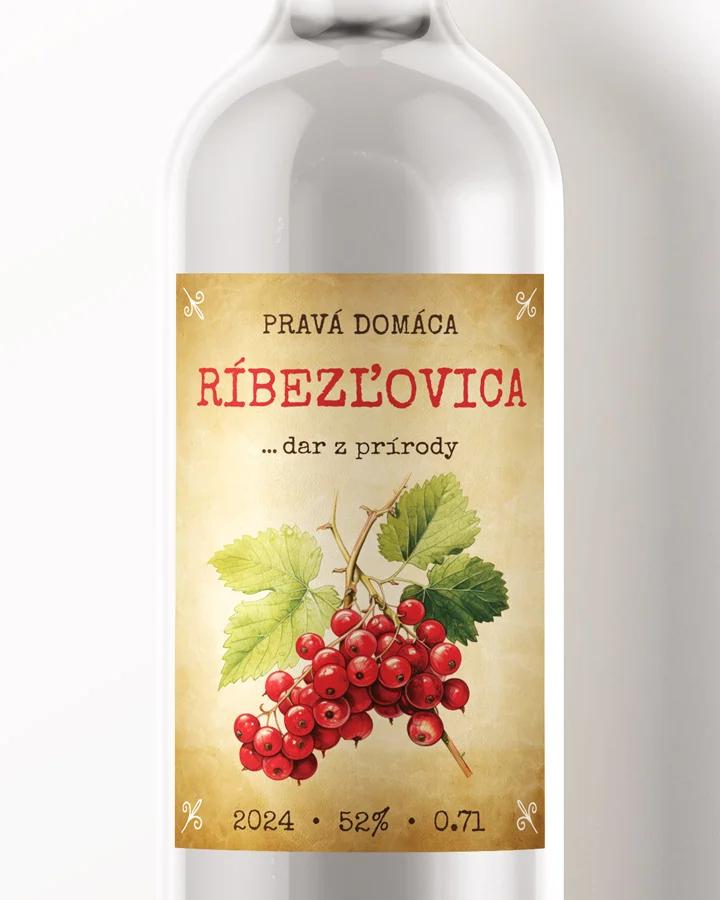Etikety na pálenku Ríbezľovica 06 červená