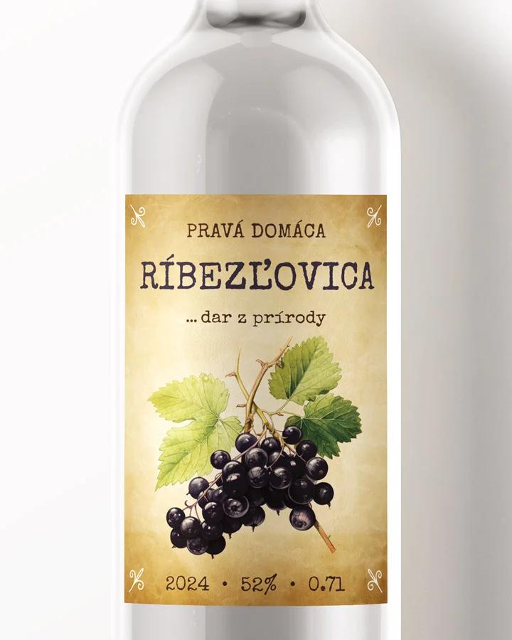 Etikety na pálenku Ríbezľovica 06 čierna