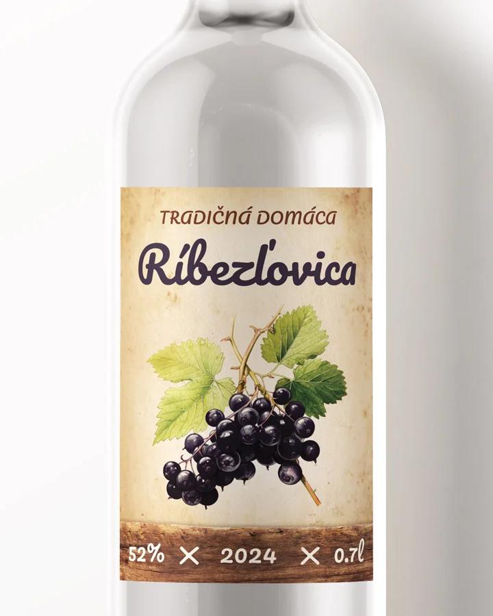 Etikety na pálenku Ríbezľovica 07 čierna