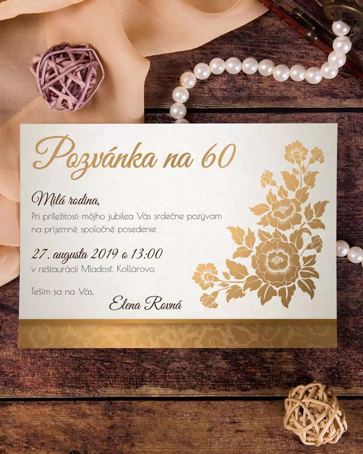Pozvánka na narodeniny - Zlatá ruža