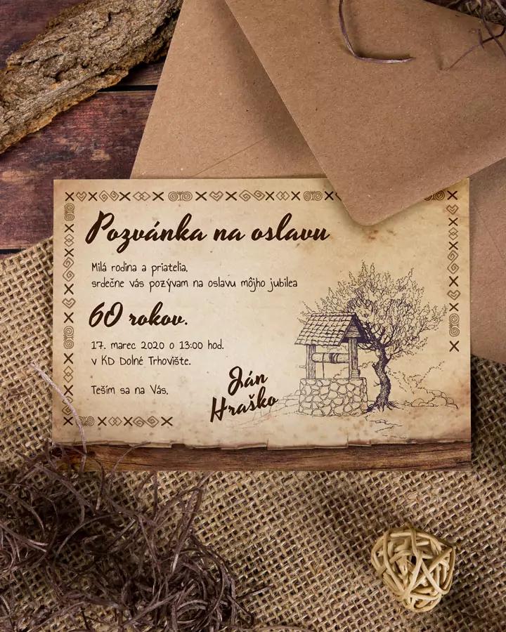 Pozvánka na narodeniny s ľudovým motívom 2/6