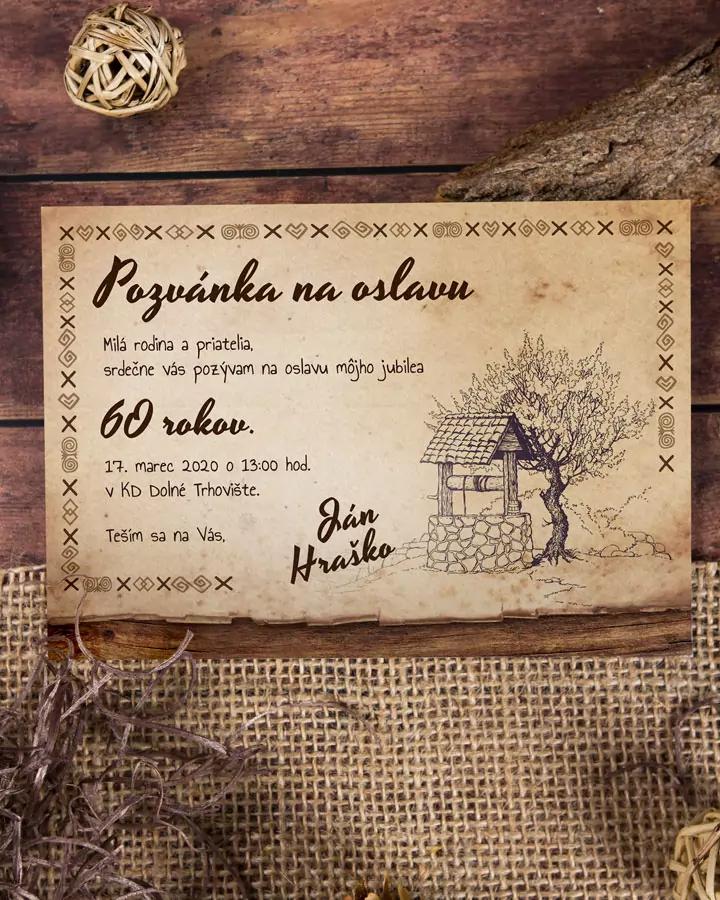 Pozvánka na narodeniny s ľudovým motívom 5/6
