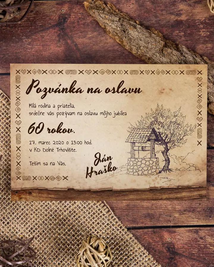 Pozvánka na narodeniny s ľudovým motívom 4/6