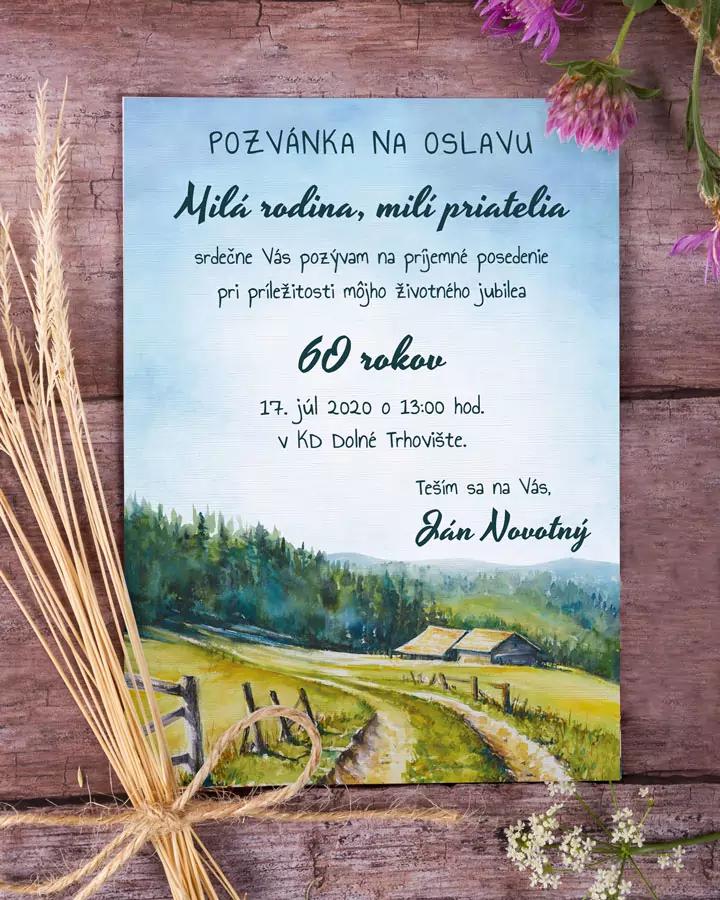 Pozvánka na narodeniny Ľudová krajinka