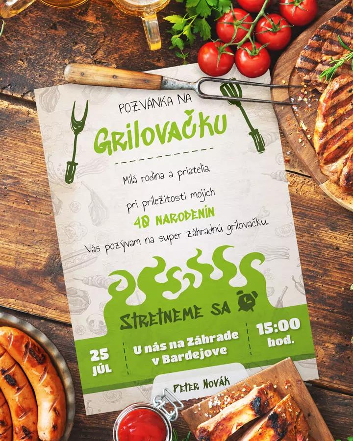 Pozvánka na narodeniny - Grilovačka I. 1/2