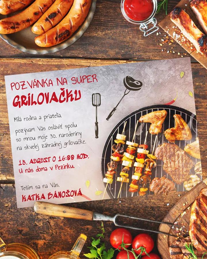 Pozvánka na narodeniny - Grilovačka II.