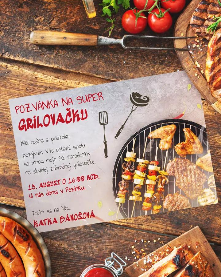 Pozvánka na narodeniny - Grilovačka II. 1/2