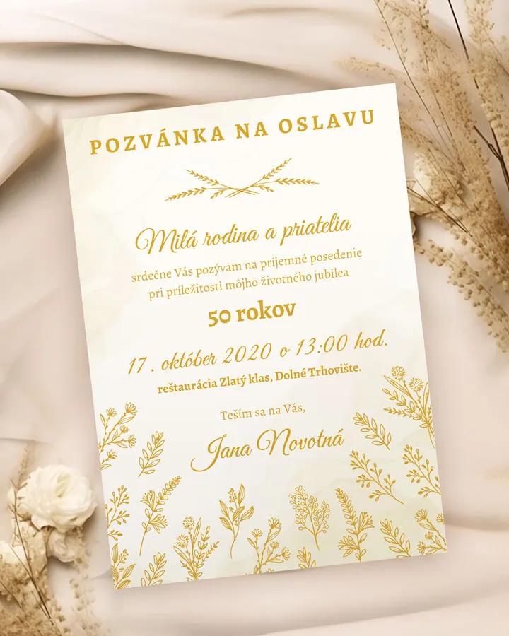 Pozvánka na narodeniny Zlaté kvety 02