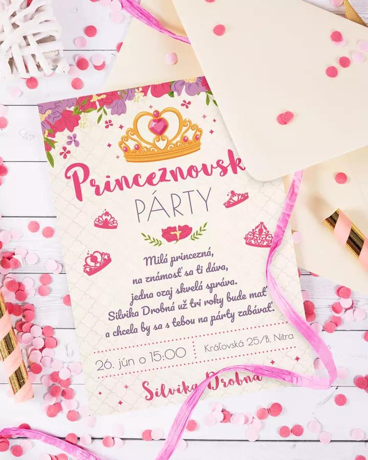 Pozvánka na detskú party - Princezná 1/3