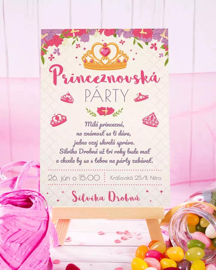 Pozvánka na detskú party - Princezná 2/3