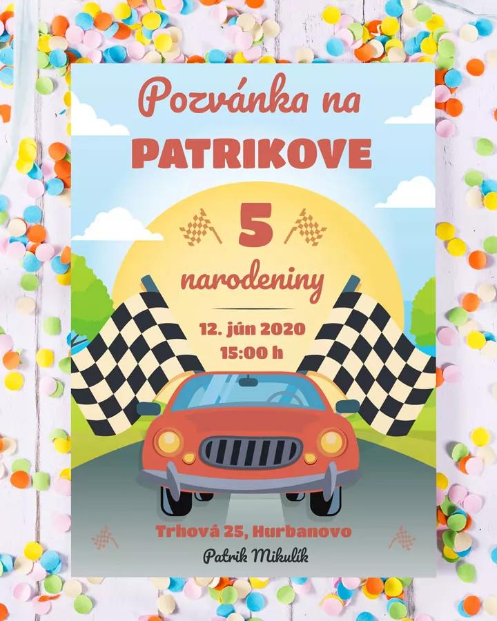Detská pozvánka na narodeniny - Auto