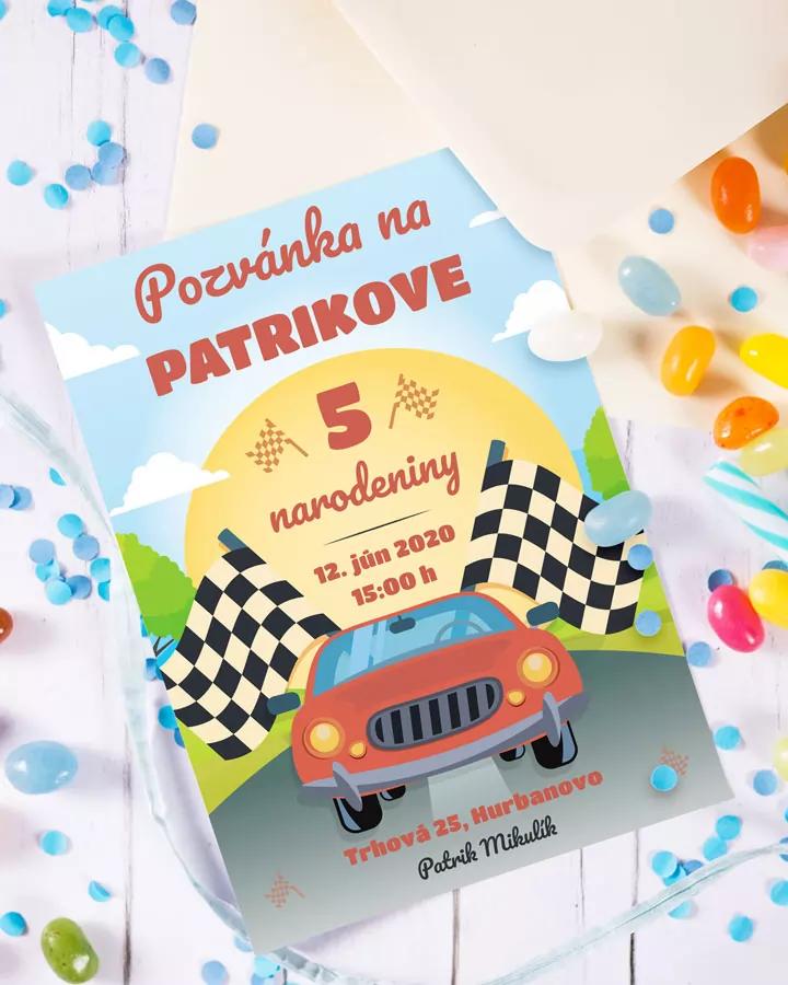 Detská pozvánka na narodeniny - Auto 2/3