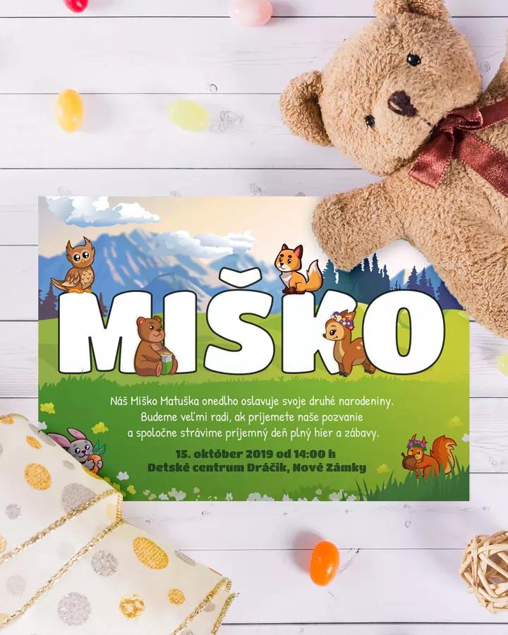 Pozvánka na narodeninovú oslavu pre najmenších - Zvieratká
