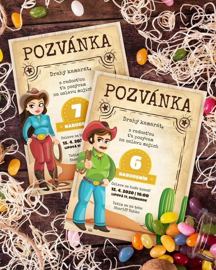 Pozvánka na detskú oslavu narodenín - Divoký západ