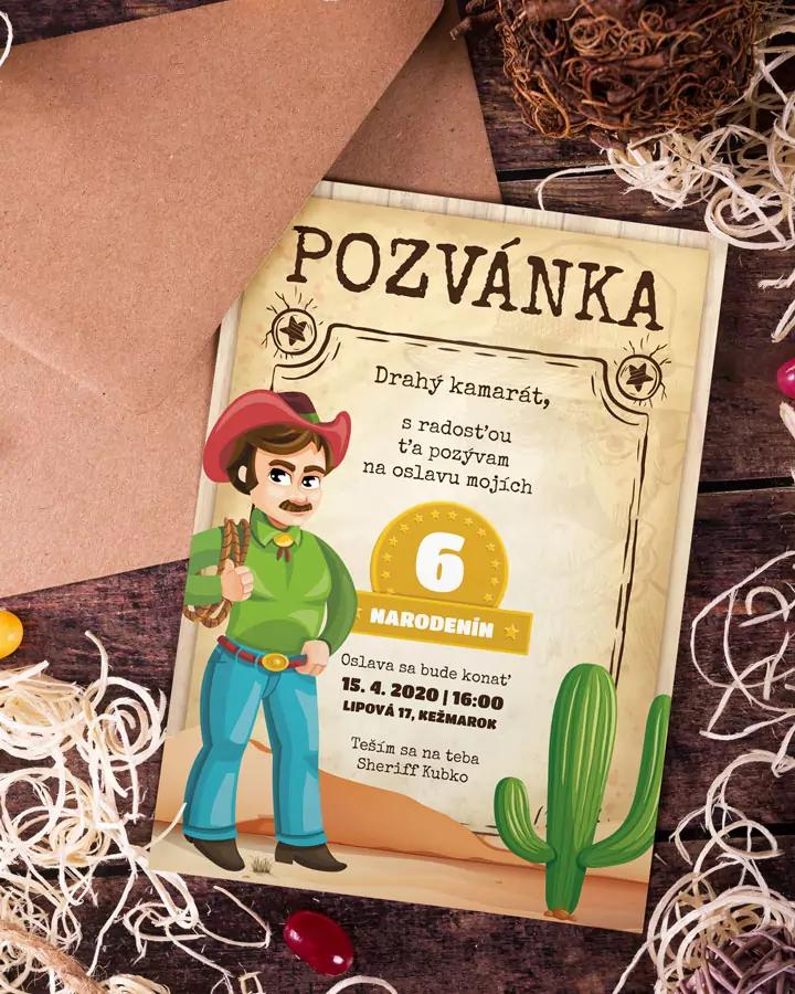 Pozvánka na detskú oslavu narodenín - Divoký západ 1/5