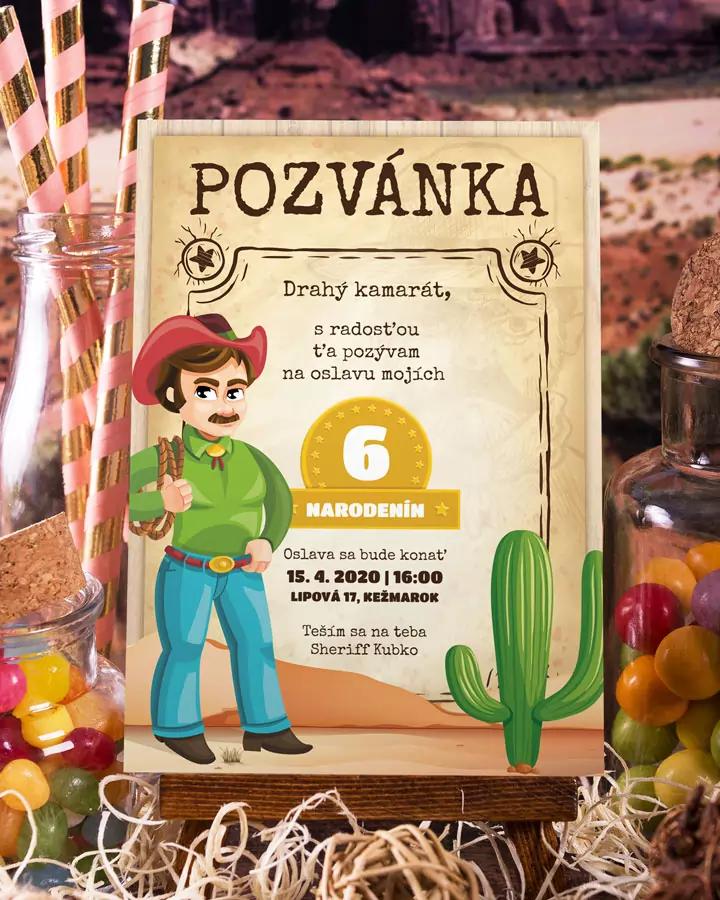 Pozvánka na detskú oslavu narodenín - Divoký západ 4/5