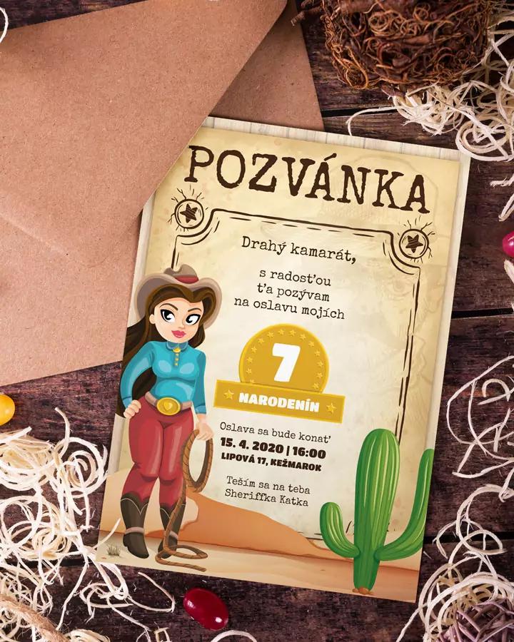 Pozvánka na detskú oslavu narodenín - Divoký západ 3/5