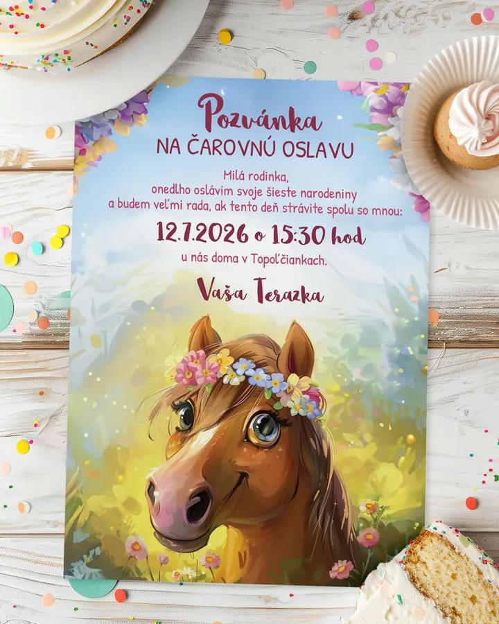 Detská pozvánka na oslavu - Koník 1