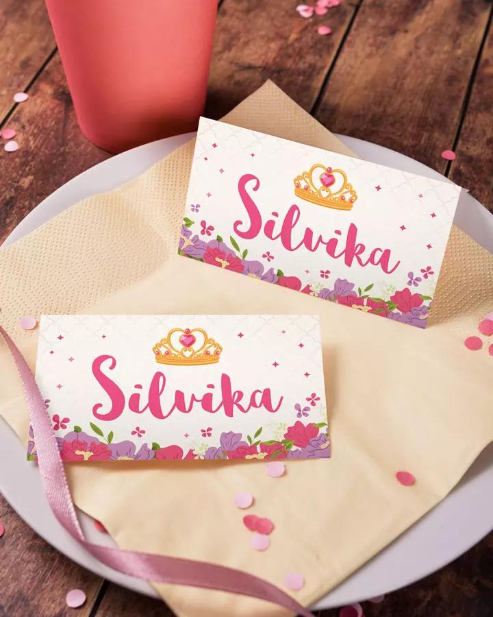 Menovky na stôl – motív Princezná