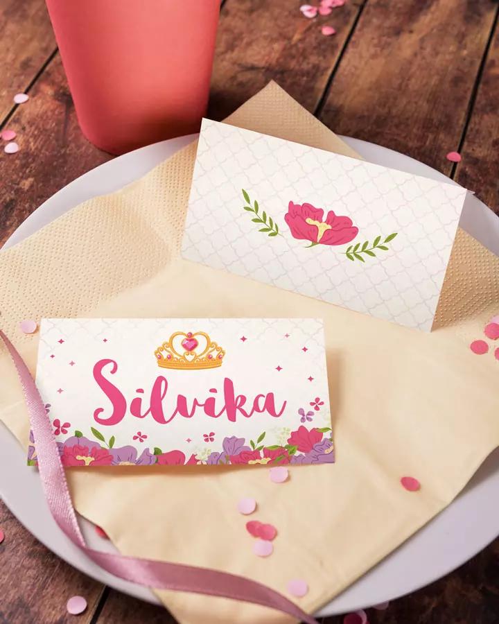 Menovky na stôl – motív Princezná 3/4