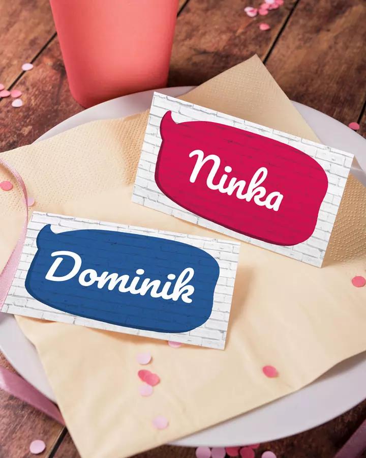 Menovky na stôl – Detský motív III.