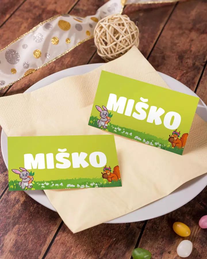 Menovky na stôl – motív so zvieratkami