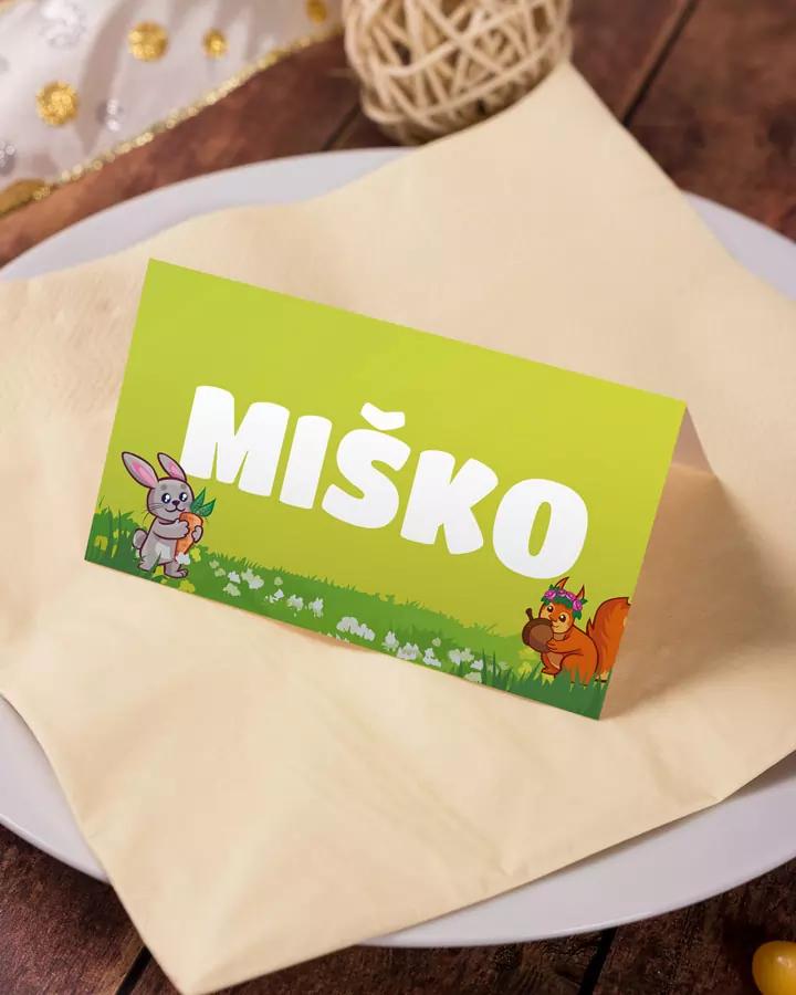 Menovky na stôl – motív so zvieratkami 3/4