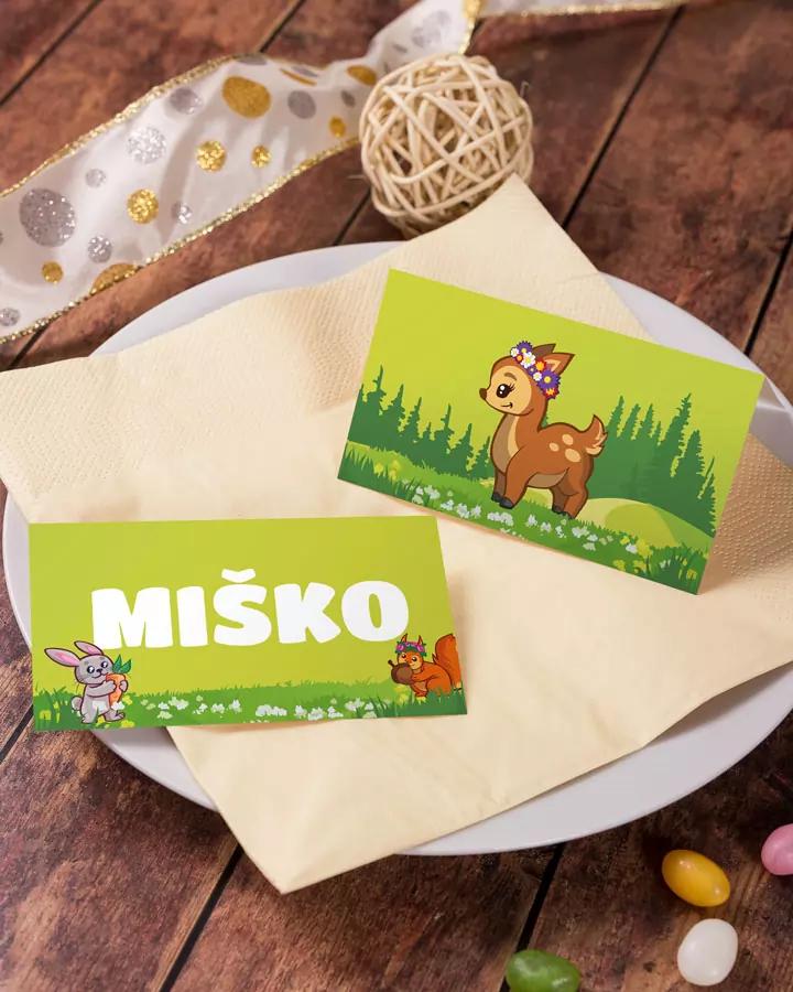 Menovky na stôl – motív so zvieratkami 1/4
