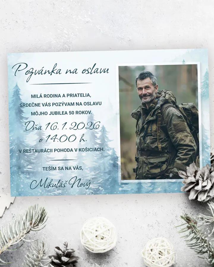 Pozvánka na narodeniny s fotkou Zimná krajina 01