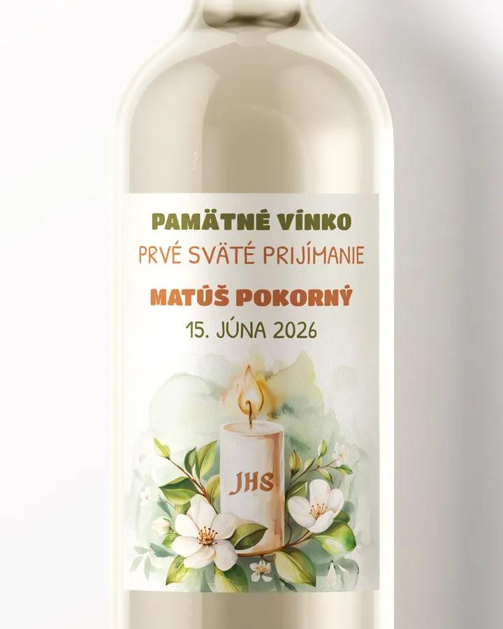 Etikety na víno a pálenku zo sviatosti krstu, prijímania, konfirmácie - motív 11