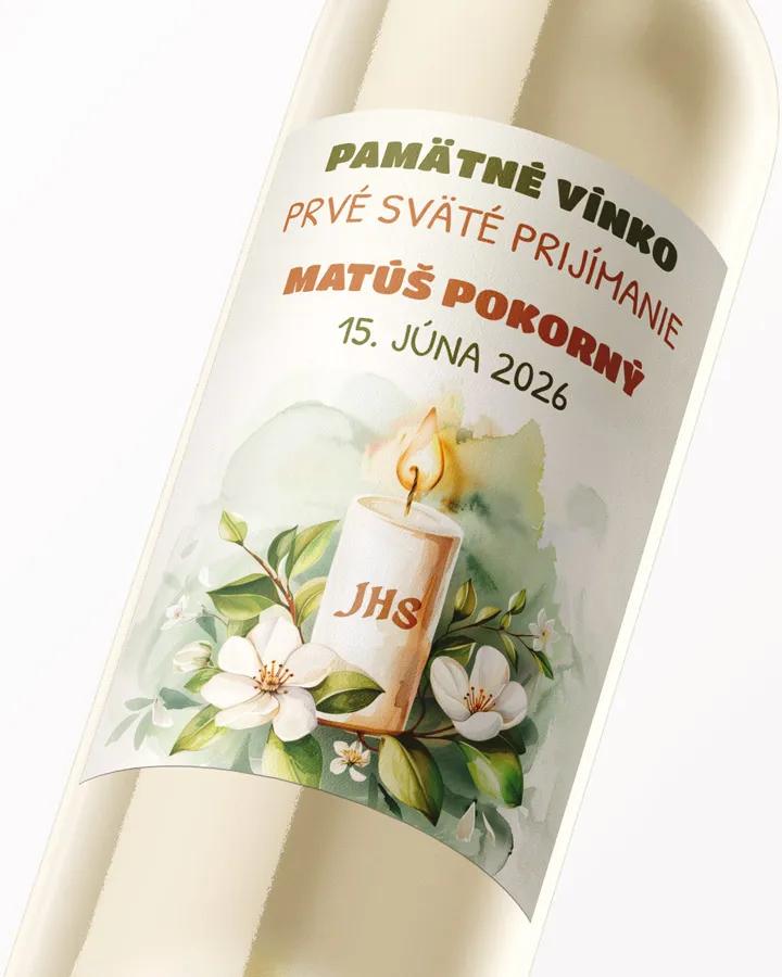 Etikety na víno a pálenku zo sviatosti krstu, prijímania, konfirmácie - motív 11 2/3