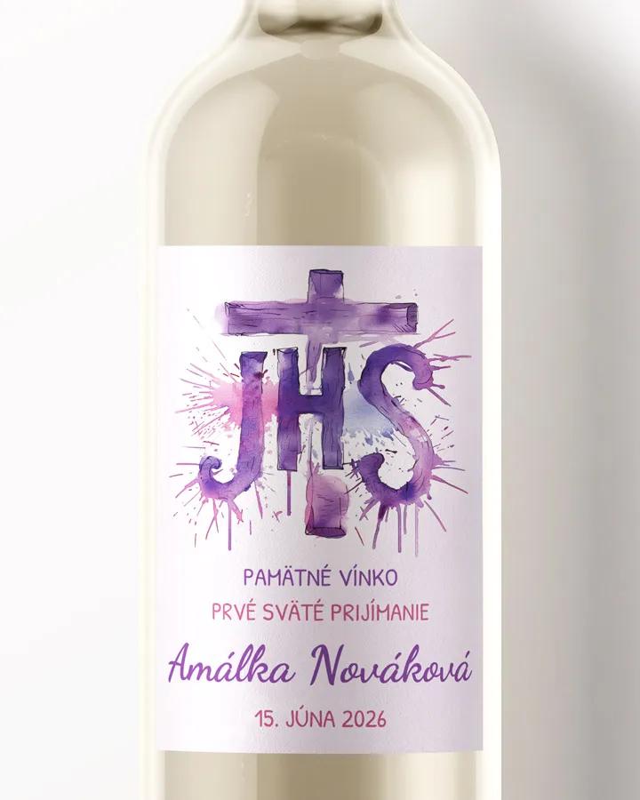 Etikety na víno a pálenku zo sviatosti krstu, prijímania, konfirmácie - motív 22
