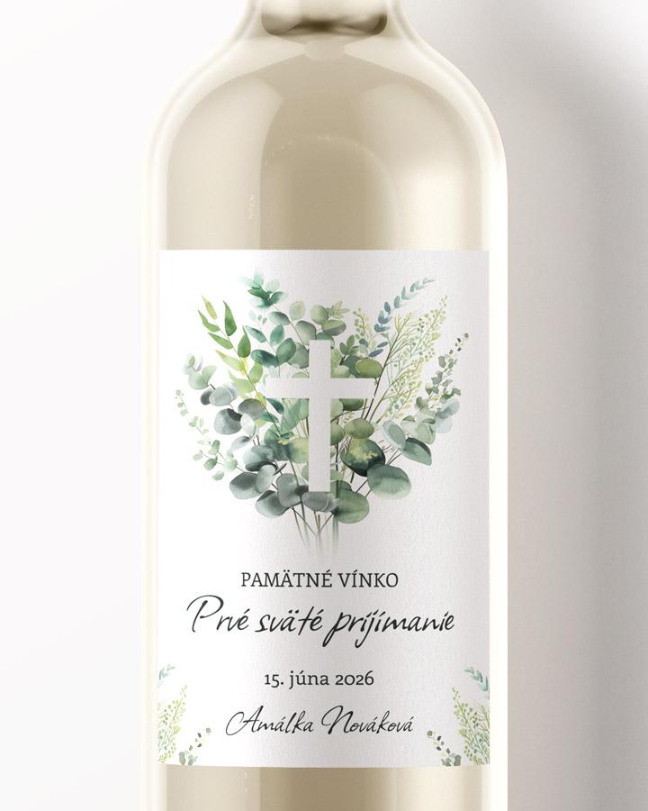 Etikety na víno a pálenku zo sviatosti krstu, prijímania, konfirmácie - motív 23