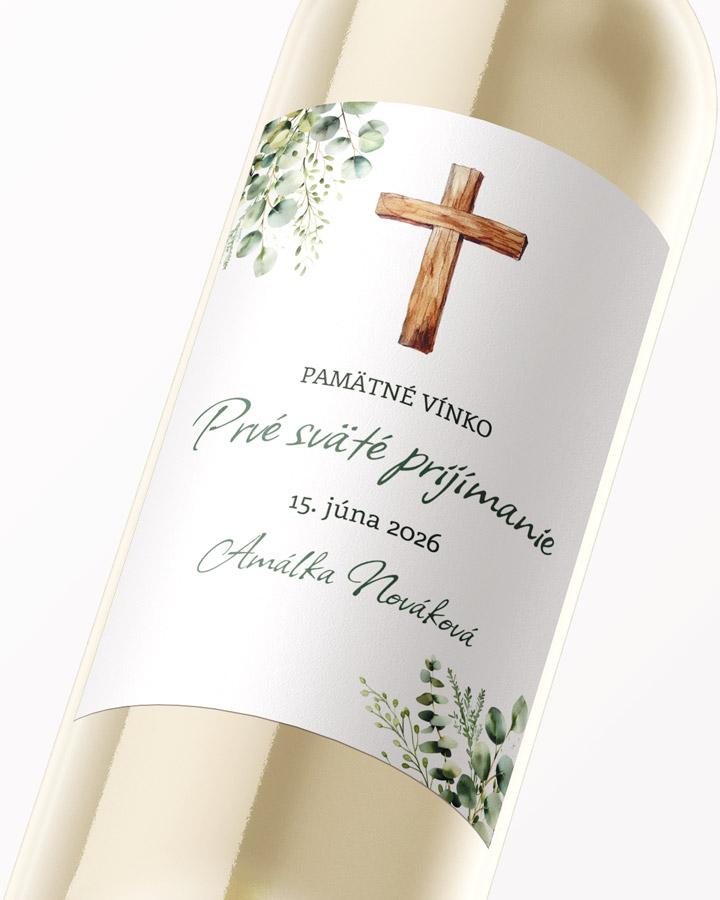 Etikety na víno a pálenku zo sviatosti krstu, prijímania, konfirmácie - motív 24 2/3