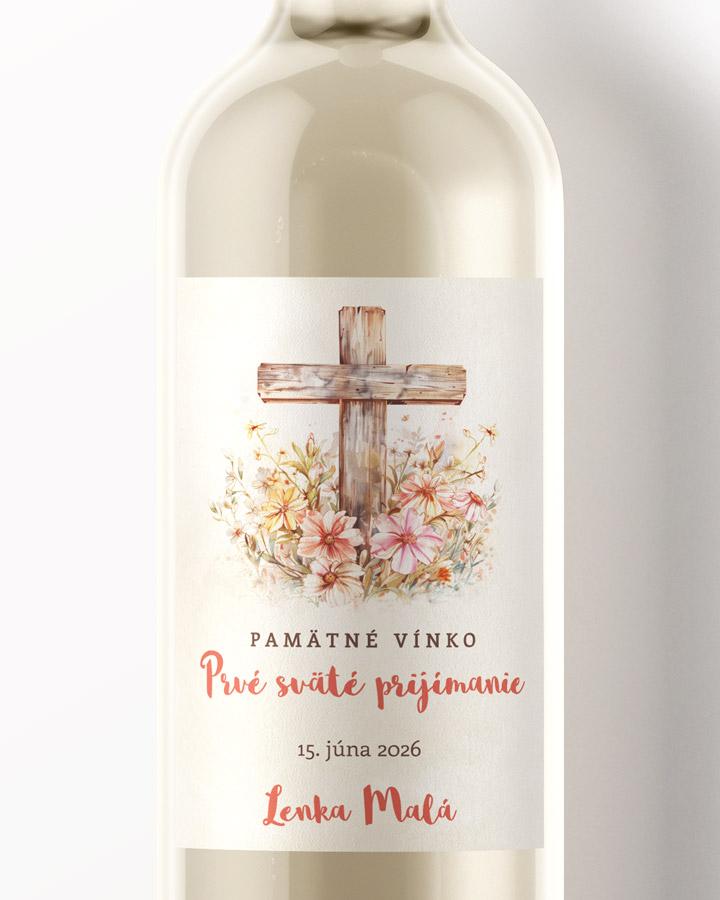 Etikety na víno a pálenku zo sviatosti krstu, prijímania, konfirmácie - motív 28