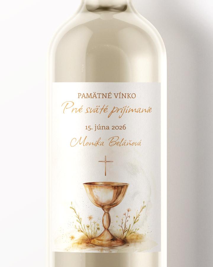 Etikety na víno a pálenku zo sviatosti krstu, prijímania, konfirmácie - motív 36