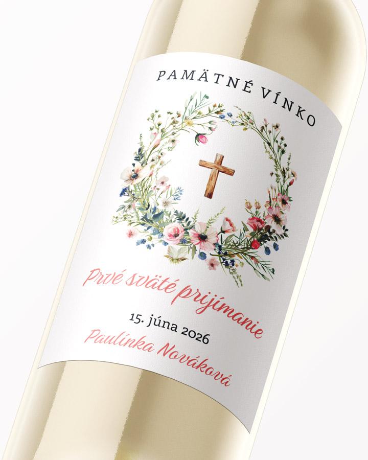 Etikety na víno a pálenku zo sviatosti krstu, prijímania, konfirmácie - motív 38 2/3