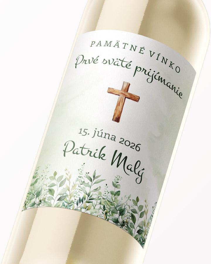 Etikety na víno a pálenku zo sviatosti krstu, prijímania, konfirmácie - motív 43 2/3