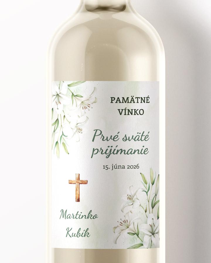 Etikety na víno a pálenku zo sviatosti krstu, prijímania, konfirmácie - motív 48