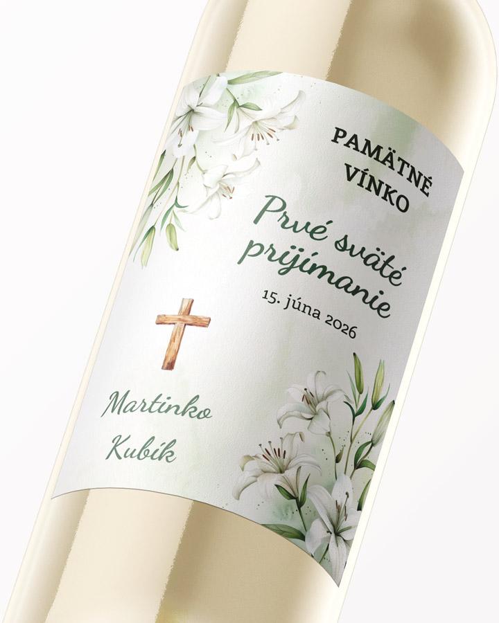 Etikety na víno a pálenku zo sviatosti krstu, prijímania, konfirmácie - motív 48 2/3
