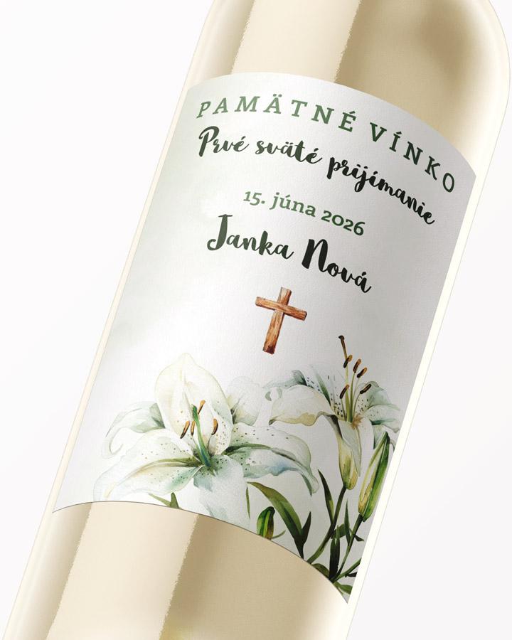 Etikety na víno a pálenku zo sviatosti krstu, prijímania, konfirmácie - motív 49 2/3
