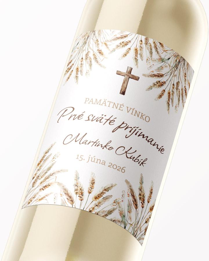 Etikety na víno a pálenku zo sviatosti krstu, prijímania, konfirmácie - motív 52 2/3