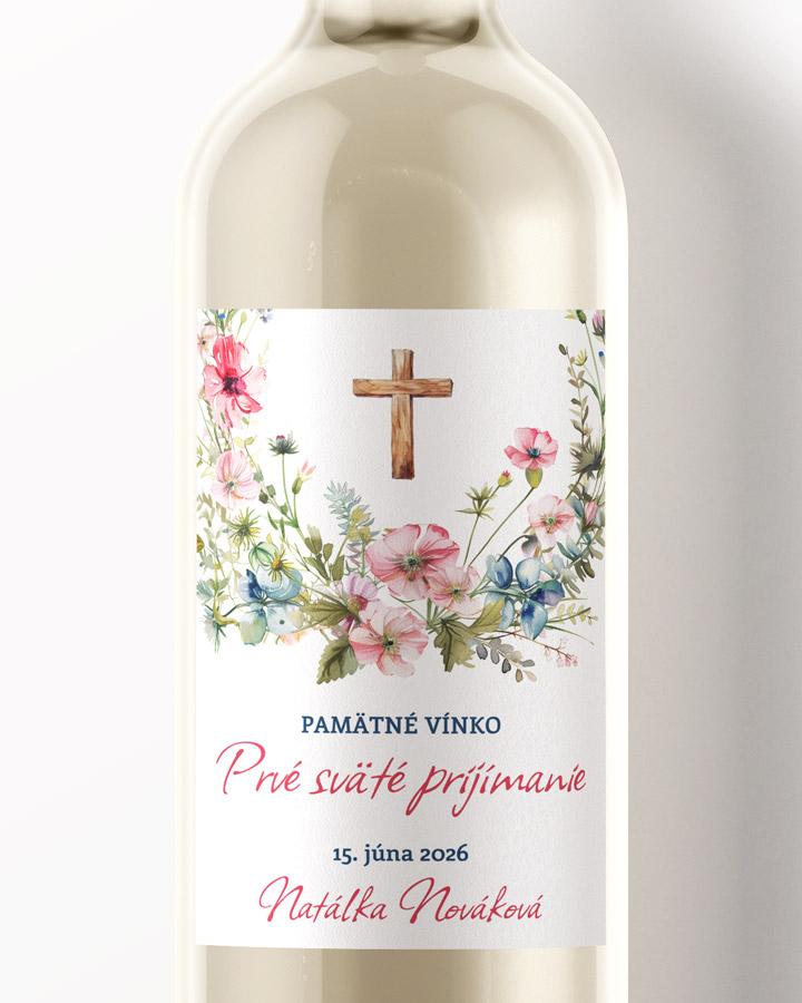Etikety na víno a pálenku zo sviatosti krstu, prijímania, konfirmácie - motív 54