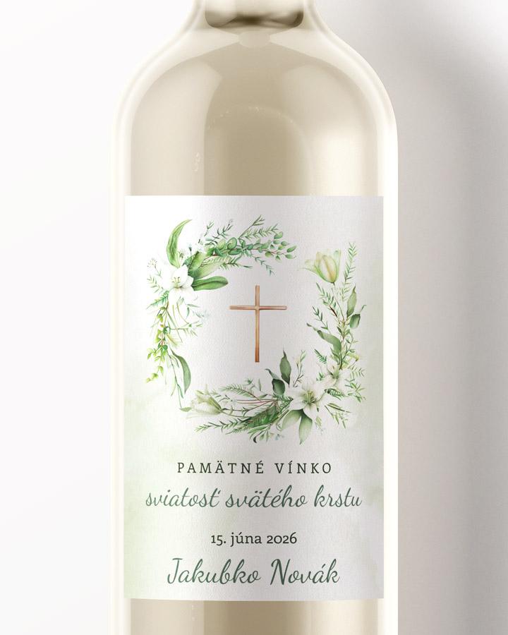Etikety na víno a pálenku zo sviatosti krstu, prijímania, konfirmácie - motív 56