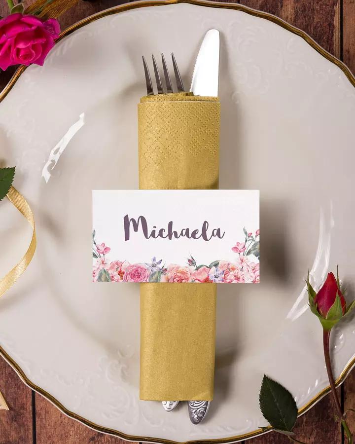 Menovky na stôl – Šípové ruže 1/3