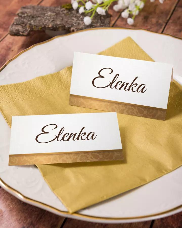Menovky na stôl – Zlatá ruža