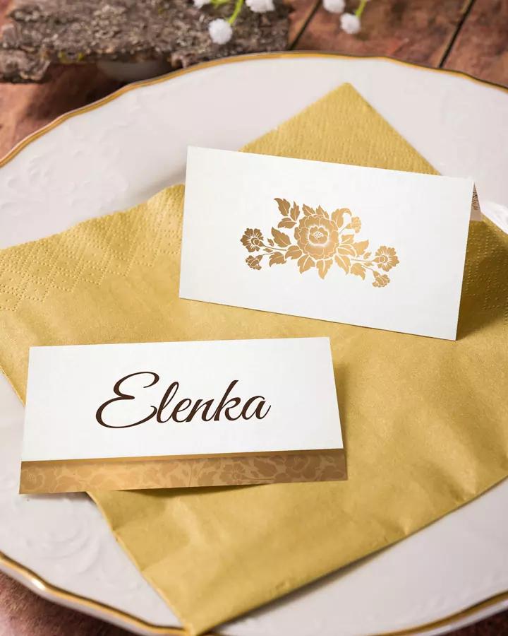 Menovky na stôl – Zlatá ruža 1/4